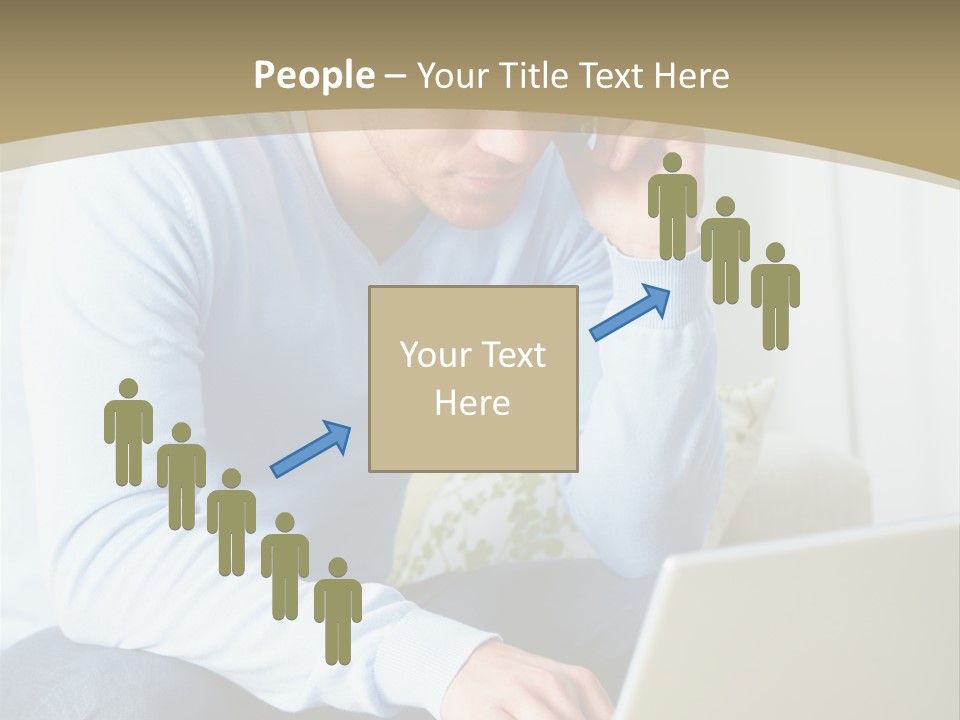 Beautiful Girl Is Using Headset, Isolated On White PowerPoint Template