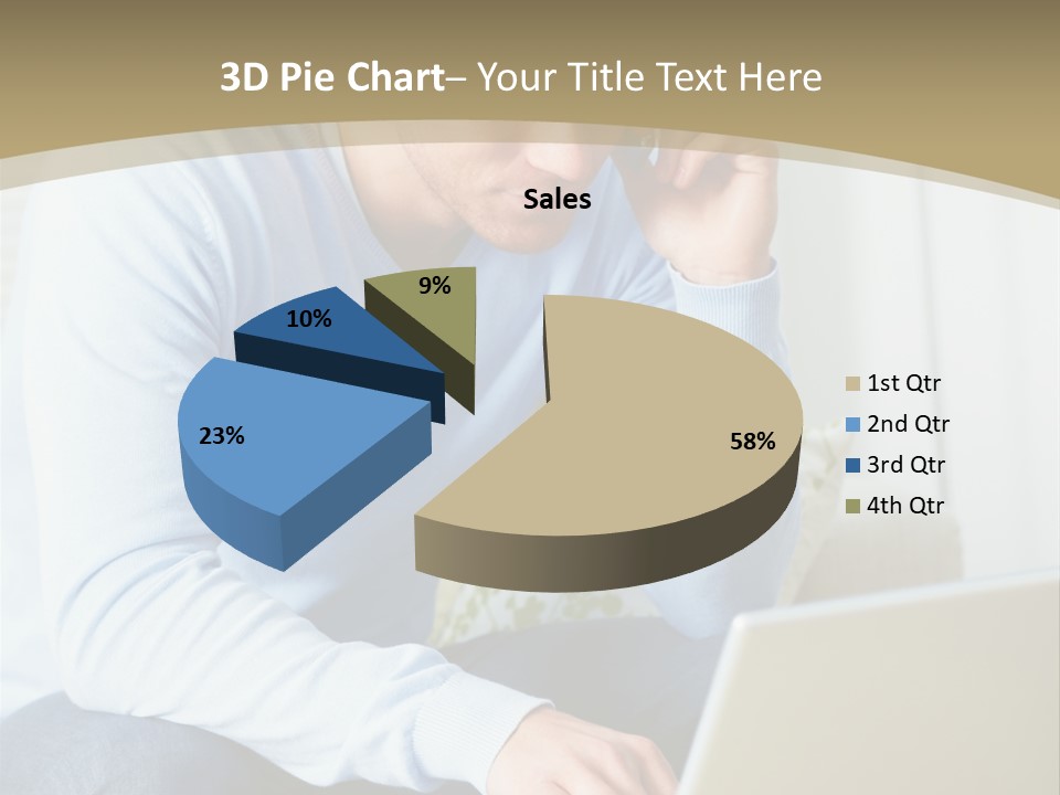 Beautiful Girl Is Using Headset, Isolated On White PowerPoint Template