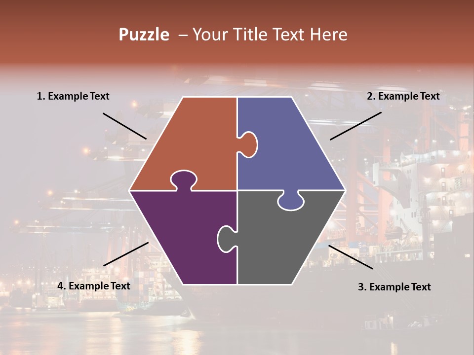 Shipbuilding Dock Sunset PowerPoint Template