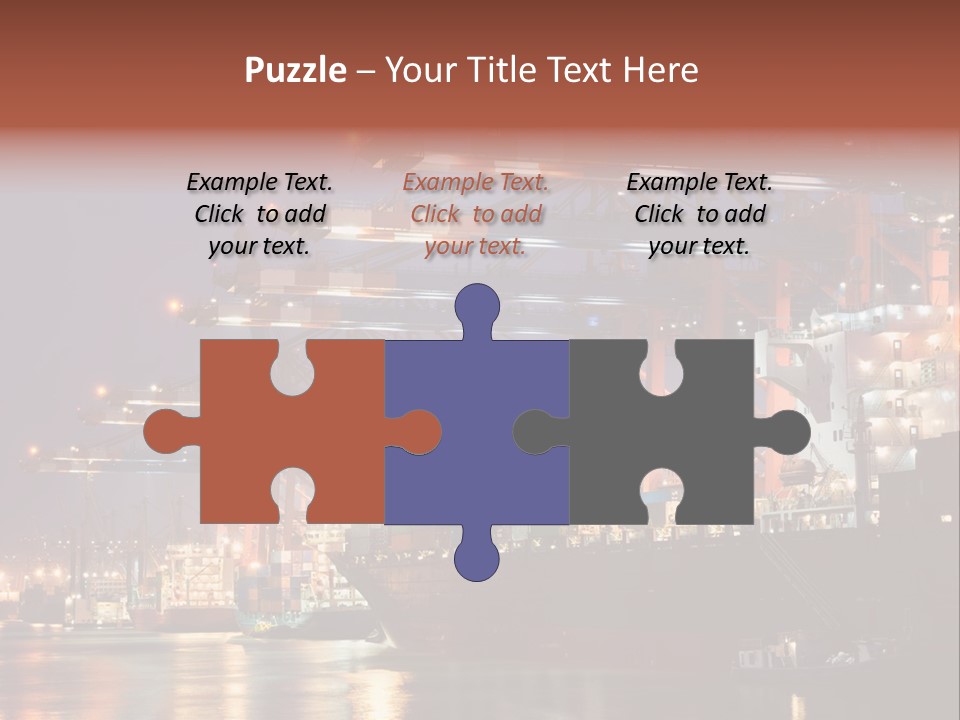 Shipbuilding Dock Sunset PowerPoint Template