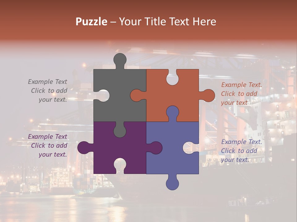 Shipbuilding Dock Sunset PowerPoint Template