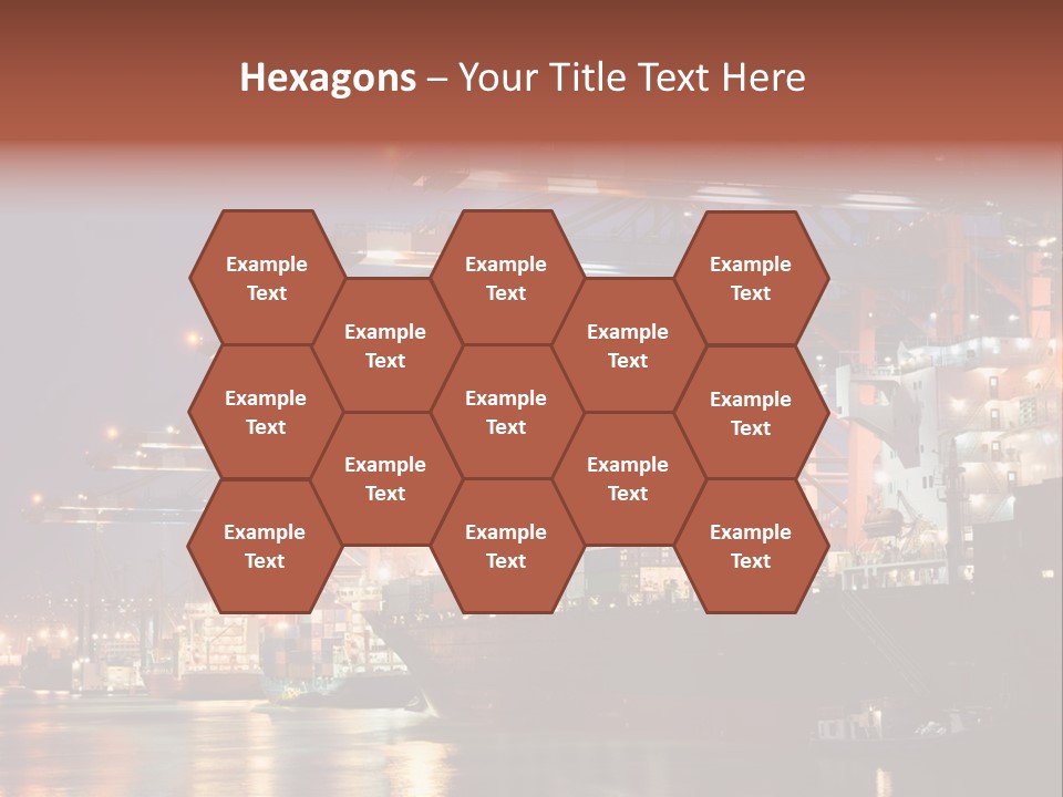 Shipbuilding Dock Sunset PowerPoint Template