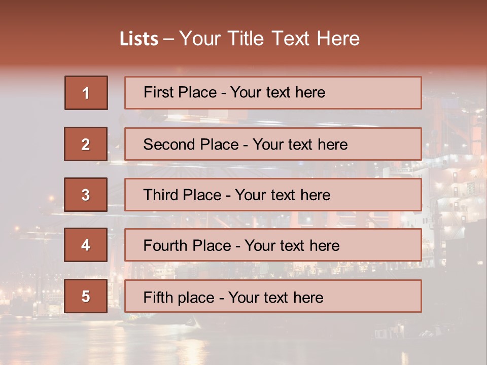 Shipbuilding Dock Sunset PowerPoint Template
