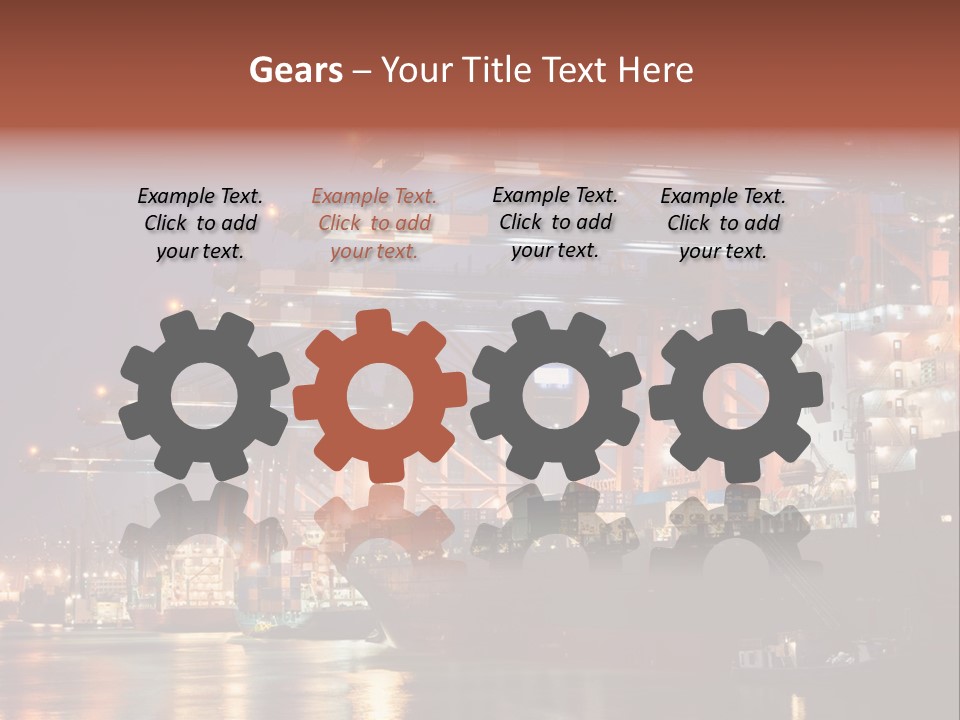 Shipbuilding Dock Sunset PowerPoint Template