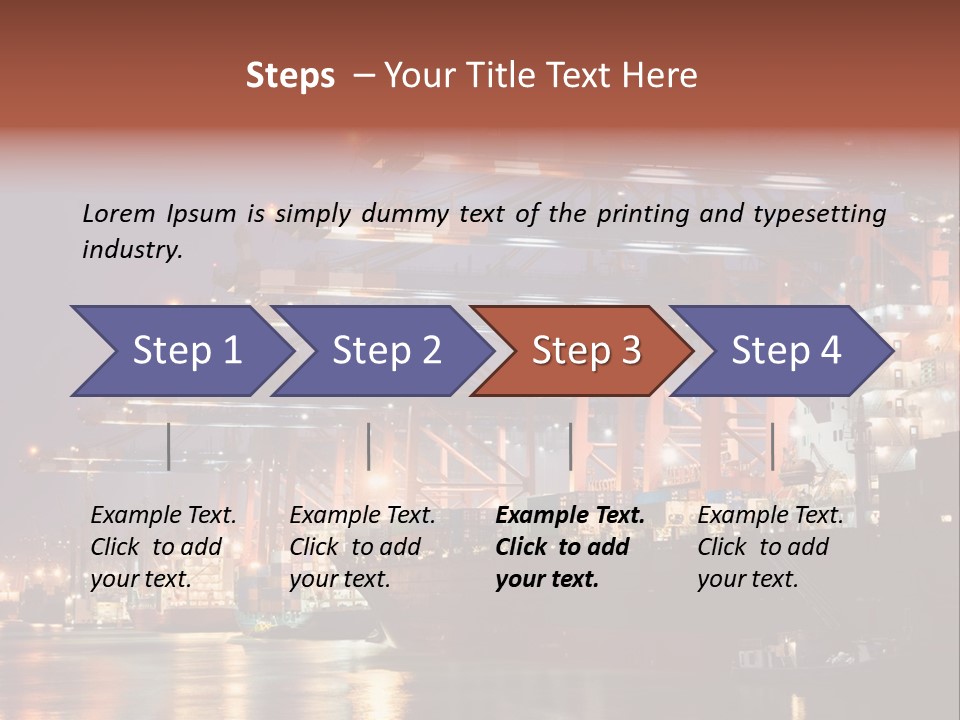 Shipbuilding Dock Sunset PowerPoint Template