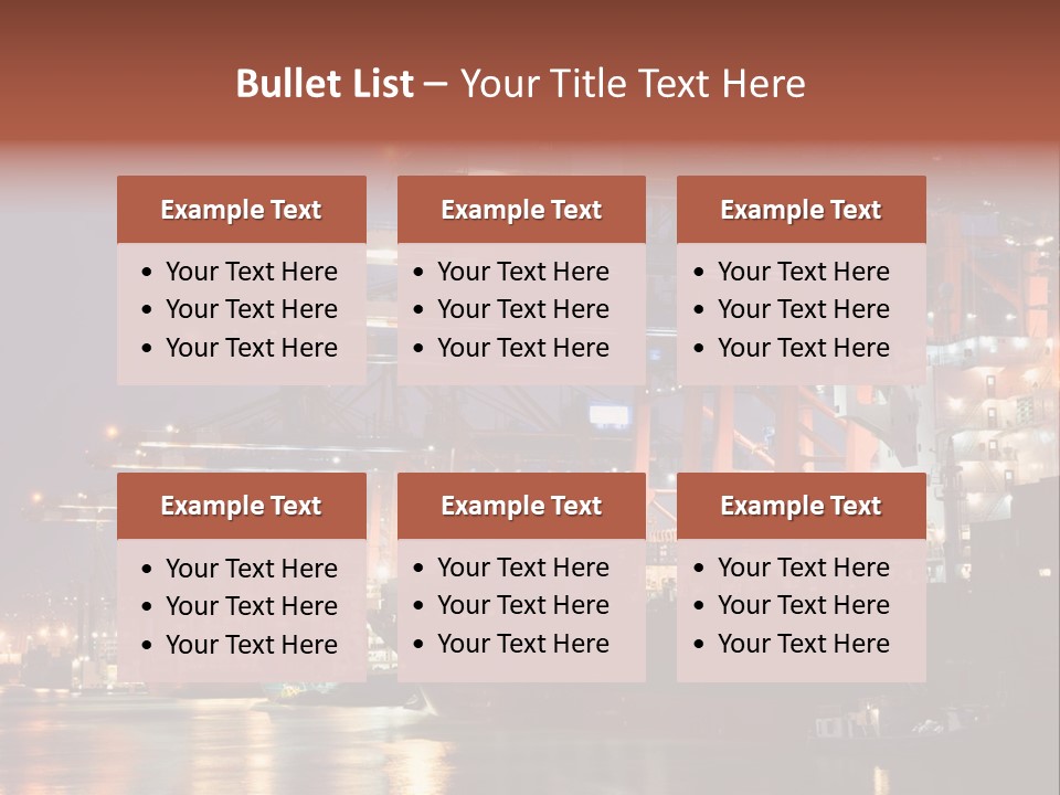 Shipbuilding Dock Sunset PowerPoint Template
