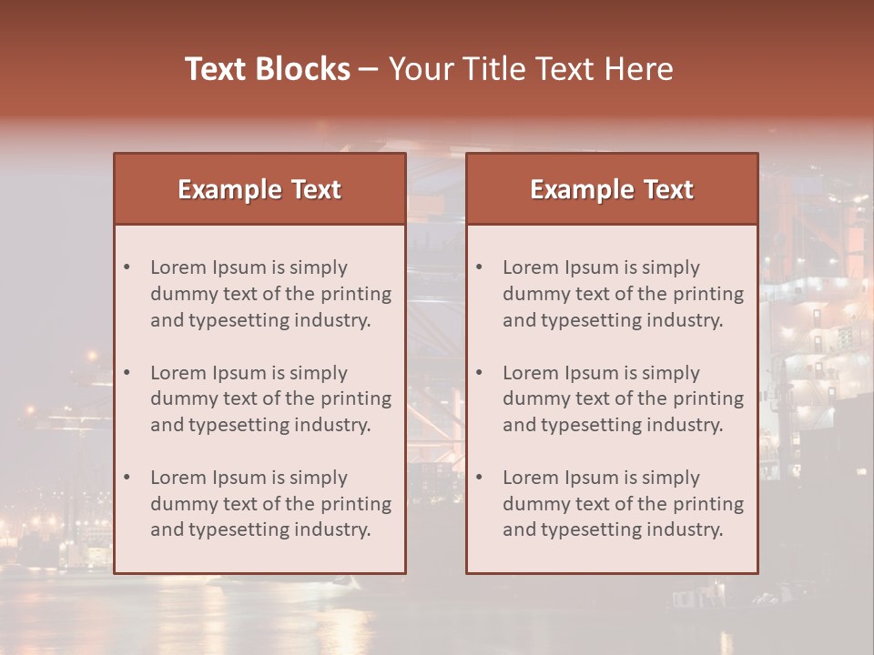 Shipbuilding Dock Sunset PowerPoint Template