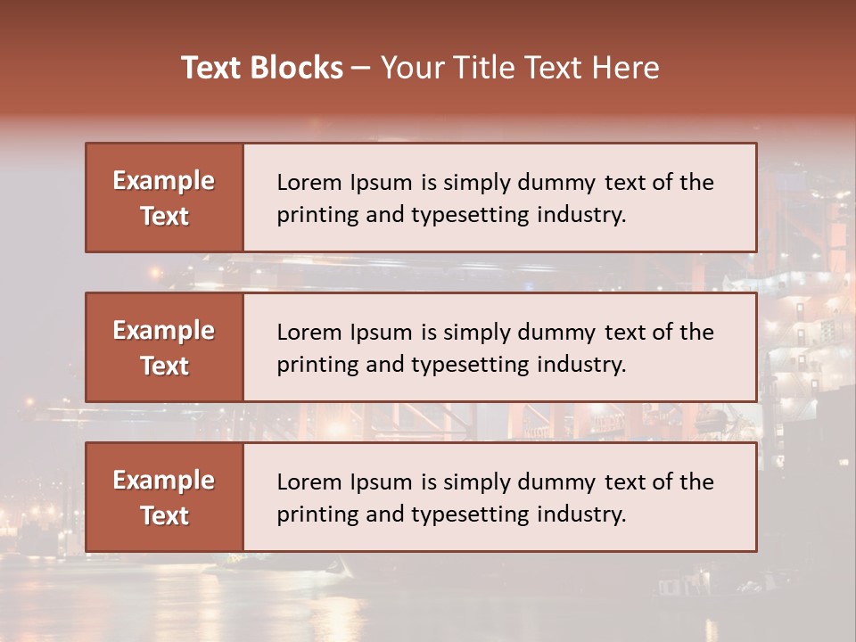 Shipbuilding Dock Sunset PowerPoint Template