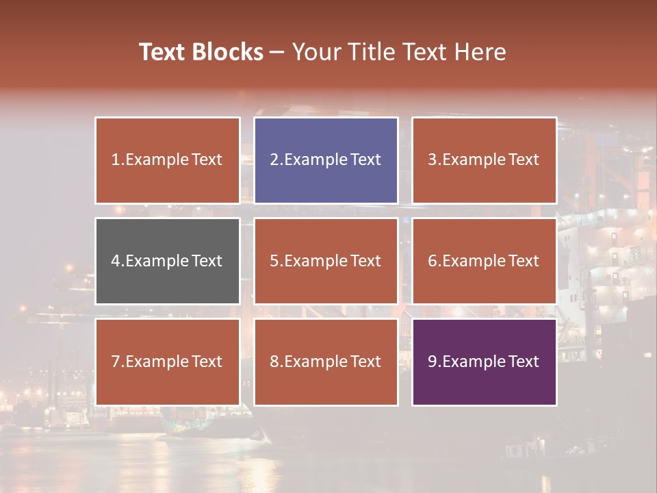 Shipbuilding Dock Sunset PowerPoint Template