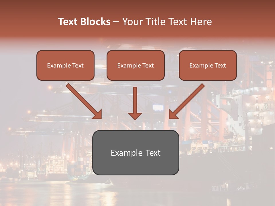 Shipbuilding Dock Sunset PowerPoint Template