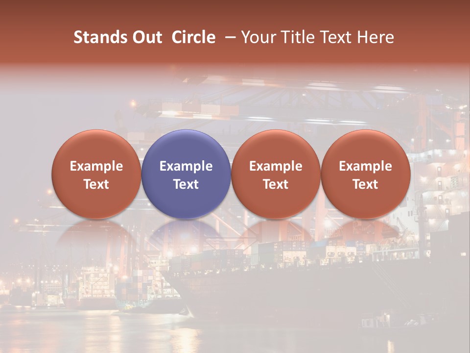 Shipbuilding Dock Sunset PowerPoint Template