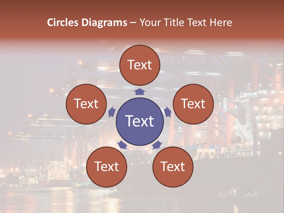 Shipbuilding Dock Sunset PowerPoint Template