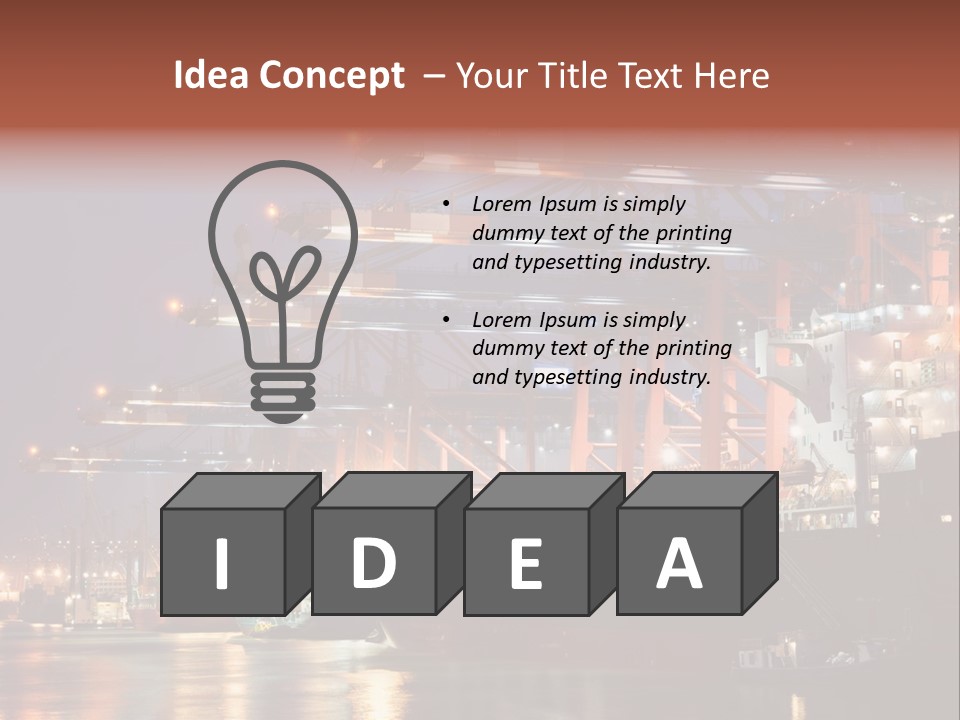 Shipbuilding Dock Sunset PowerPoint Template