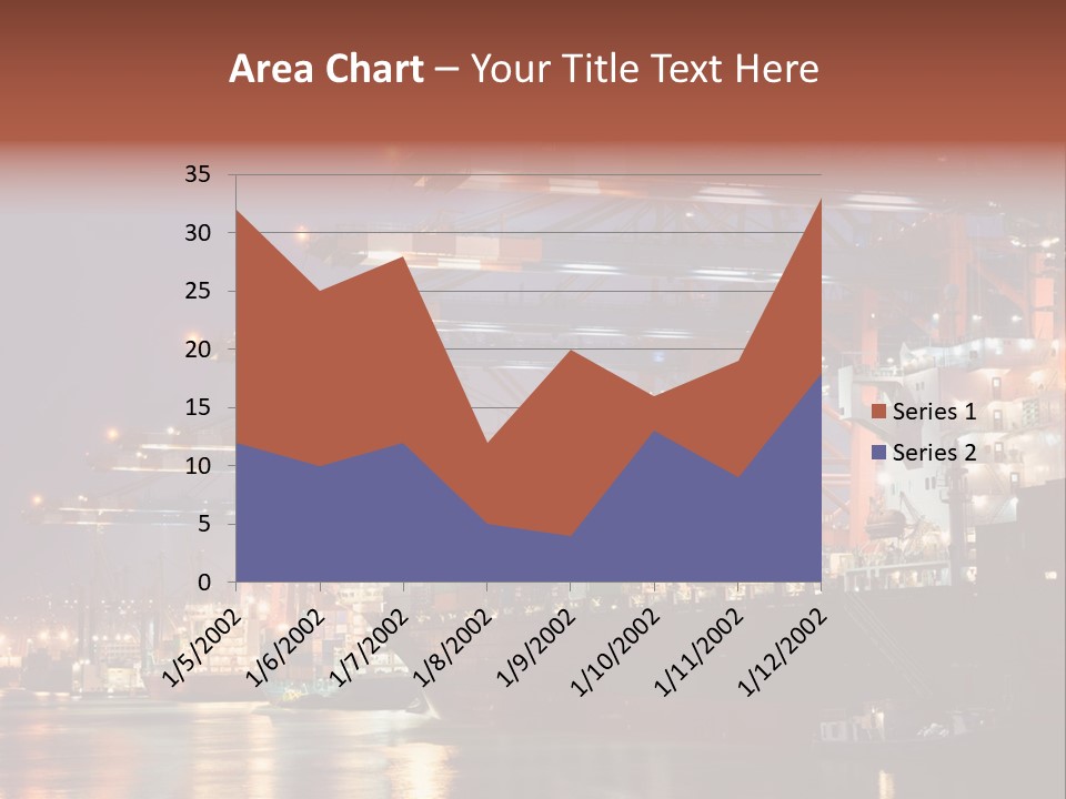 Shipbuilding Dock Sunset PowerPoint Template