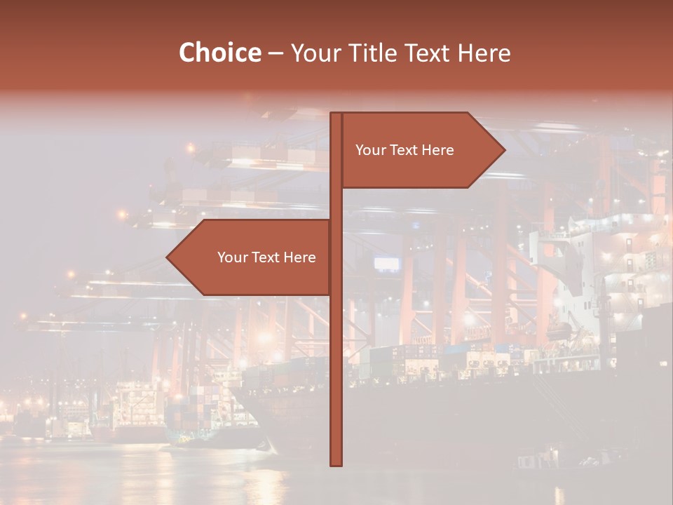 Shipbuilding Dock Sunset PowerPoint Template