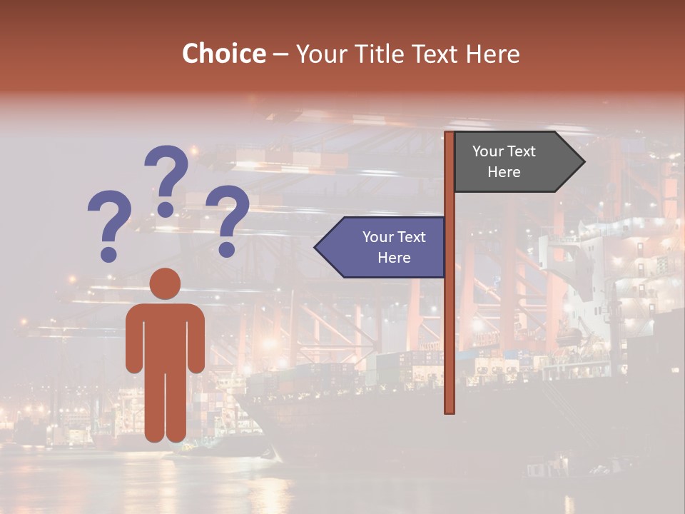 Shipbuilding Dock Sunset PowerPoint Template