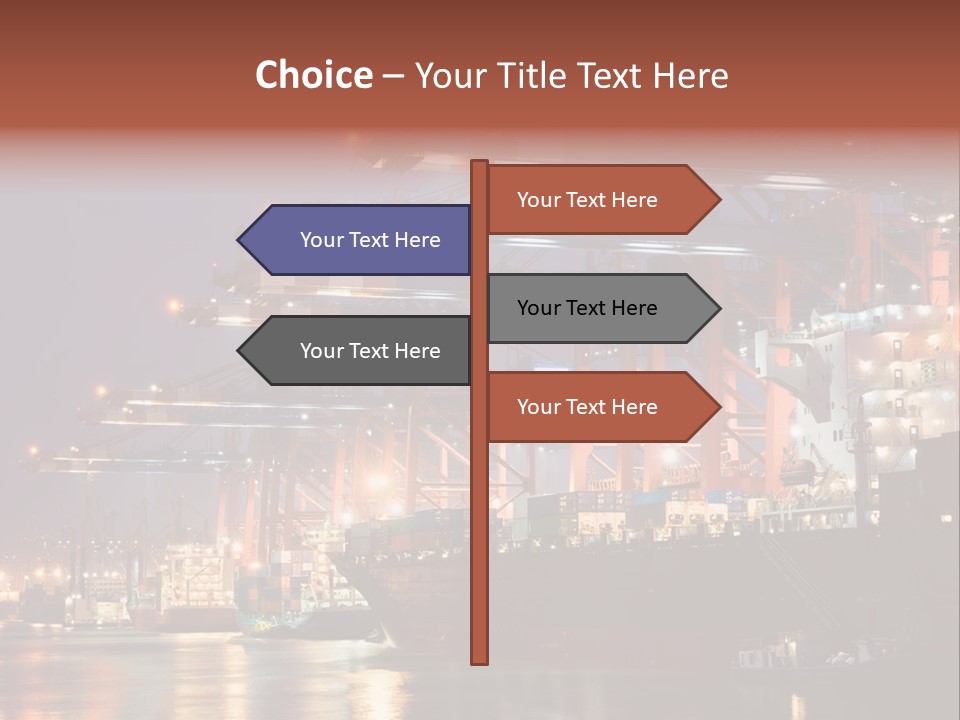 Shipbuilding Dock Sunset PowerPoint Template