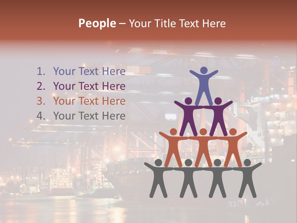 Shipbuilding Dock Sunset PowerPoint Template