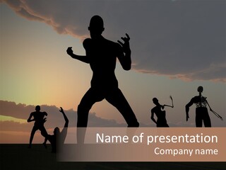 Zombies With A Sky Background PowerPoint Template