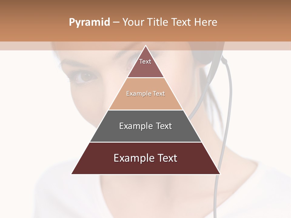 Beautiful Girl Is Using Headset, Isolated On White PowerPoint Template