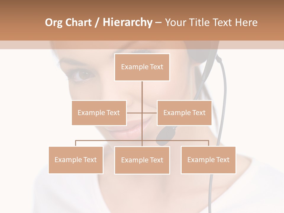 Beautiful Girl Is Using Headset, Isolated On White PowerPoint Template