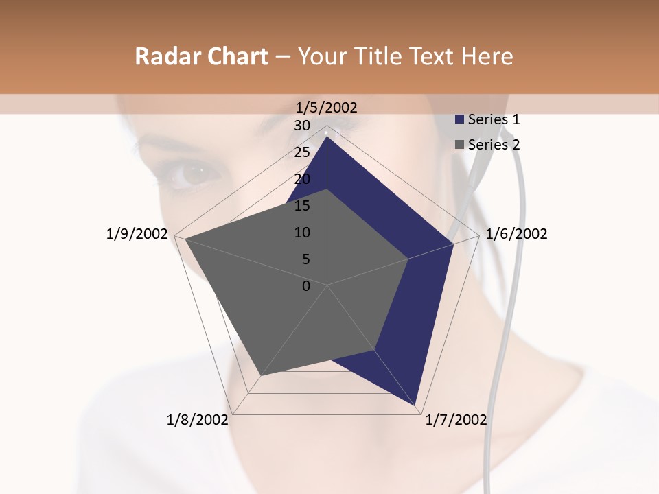 Beautiful Girl Is Using Headset, Isolated On White PowerPoint Template