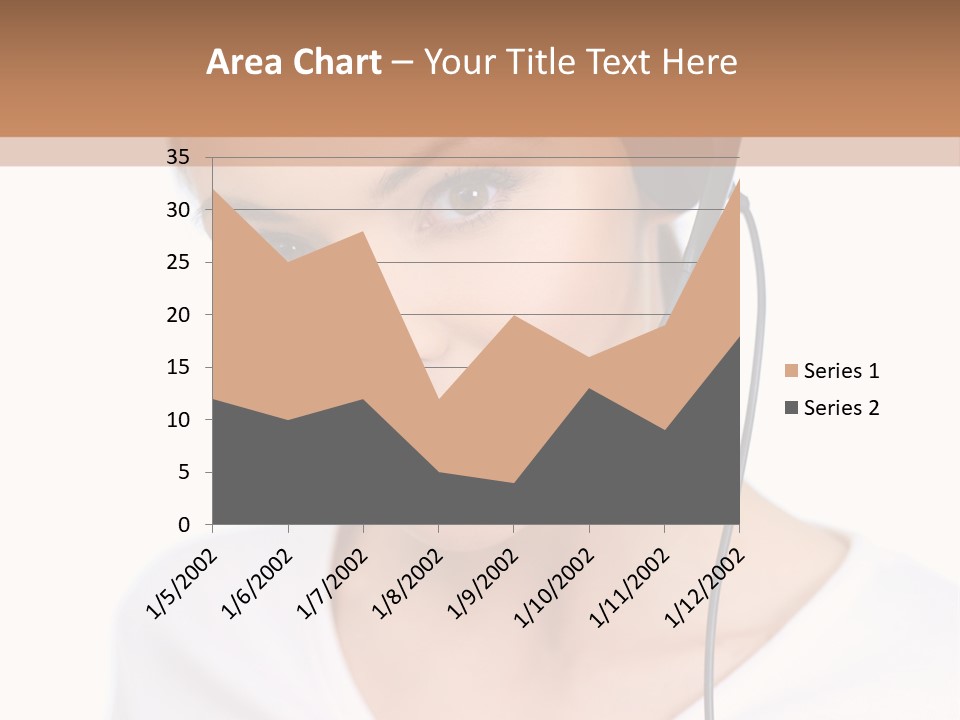 Beautiful Girl Is Using Headset, Isolated On White PowerPoint Template