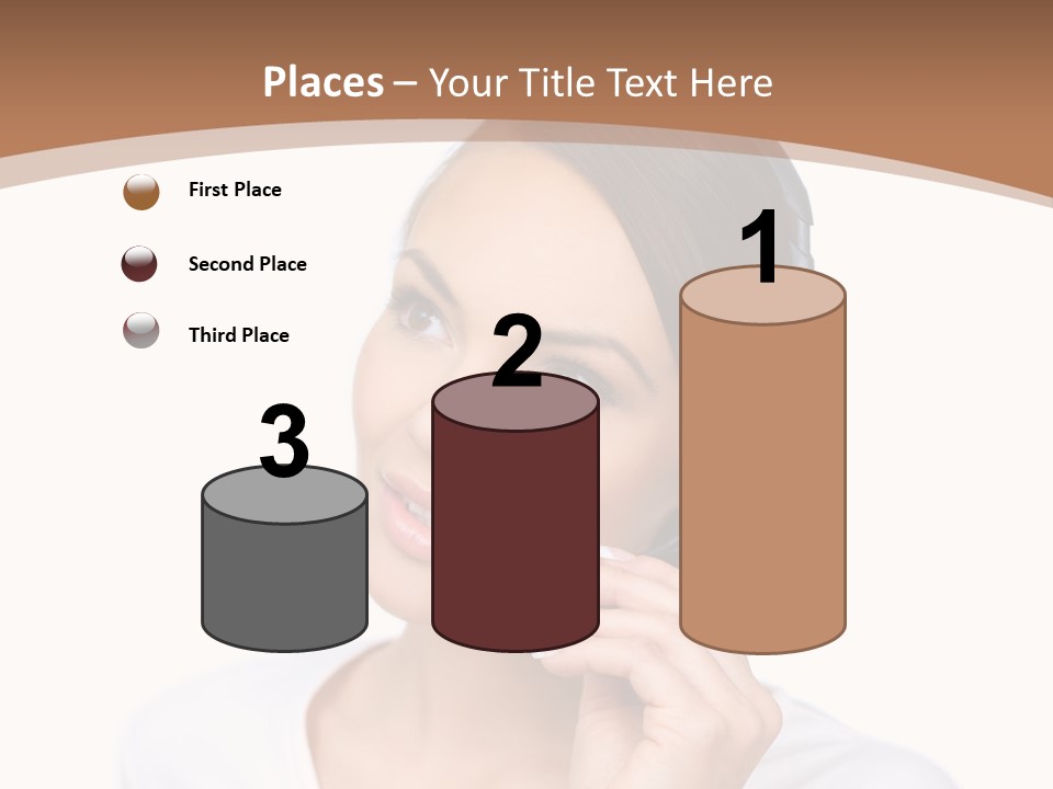 A Woman With A Headset Is Talking On The Phone PowerPoint Template