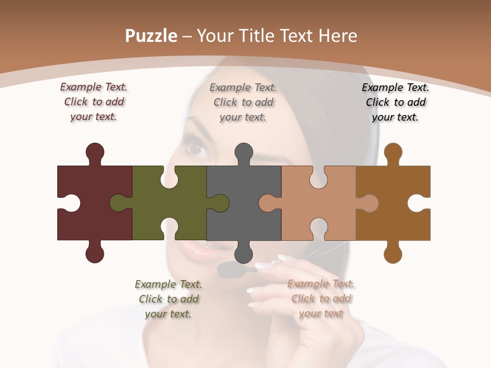 A Woman With A Headset Is Talking On The Phone PowerPoint Template