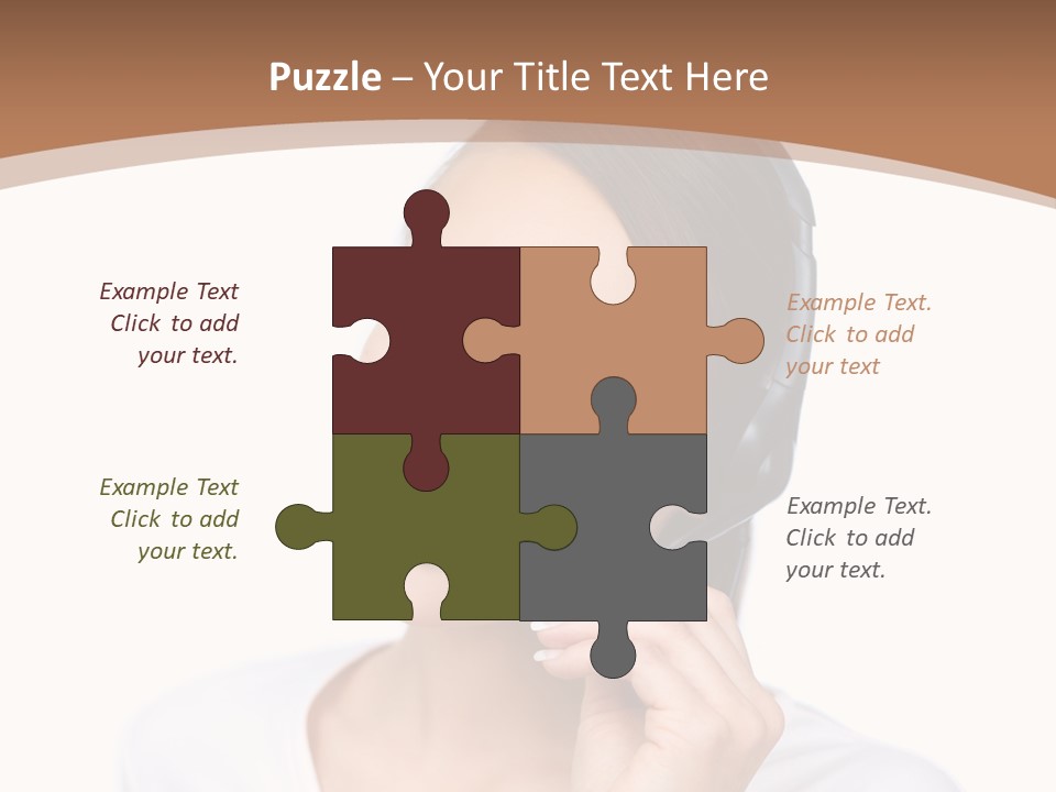 A Woman With A Headset Is Talking On The Phone PowerPoint Template