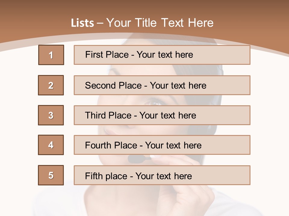 A Woman With A Headset Is Talking On The Phone PowerPoint Template