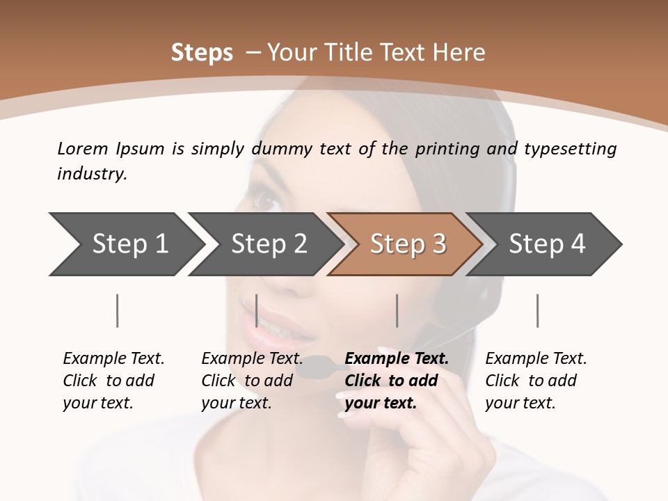 A Woman With A Headset Is Talking On The Phone PowerPoint Template