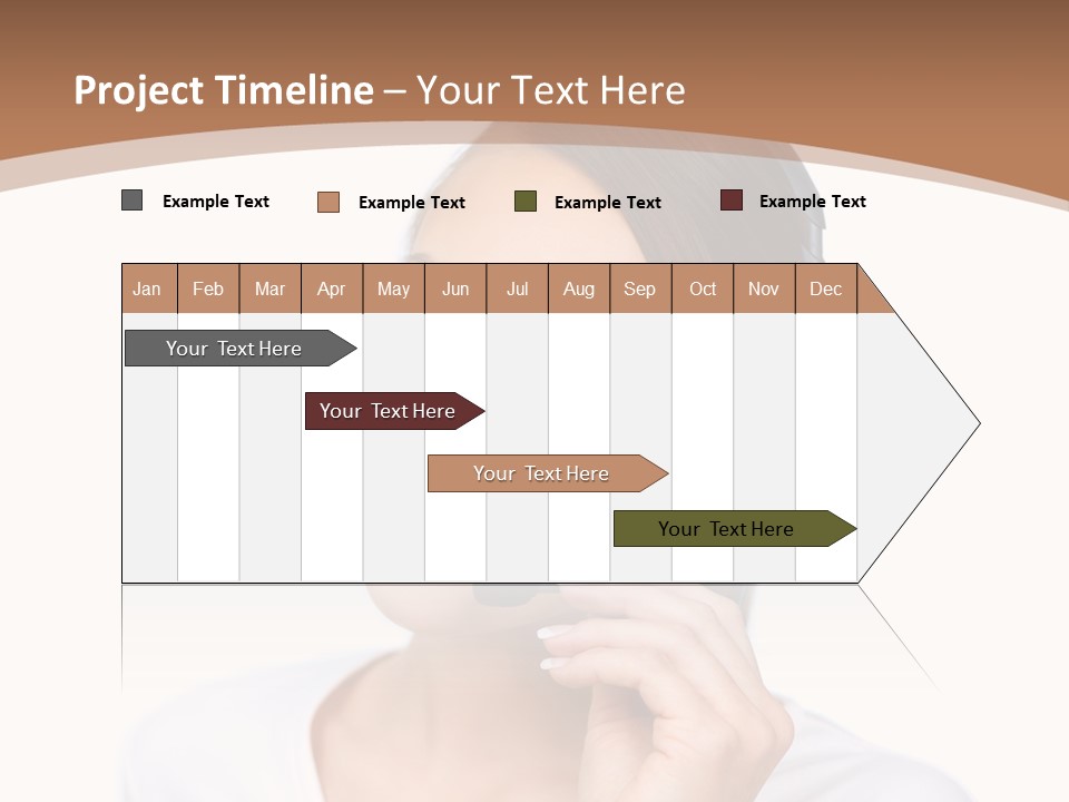 A Woman With A Headset Is Talking On The Phone PowerPoint Template