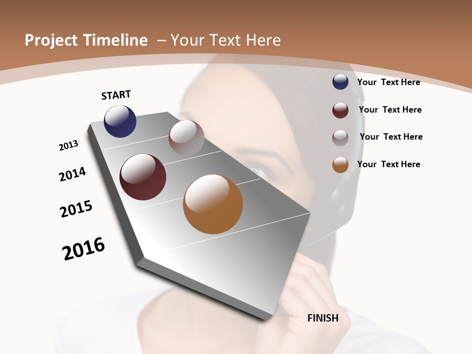 A Woman With A Headset Is Talking On The Phone PowerPoint Template