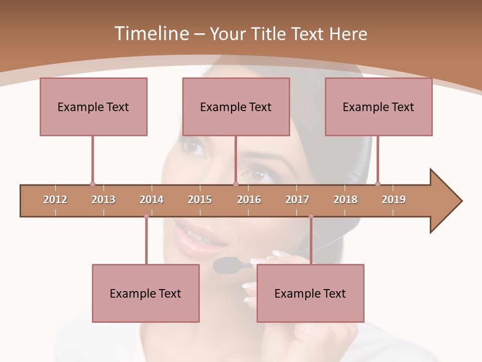 A Woman With A Headset Is Talking On The Phone PowerPoint Template