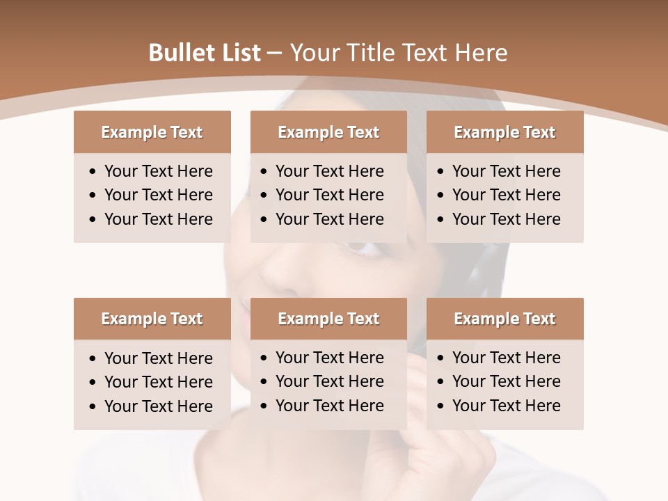 A Woman With A Headset Is Talking On The Phone PowerPoint Template