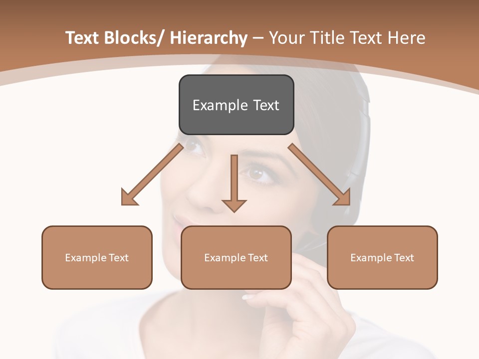 A Woman With A Headset Is Talking On The Phone PowerPoint Template