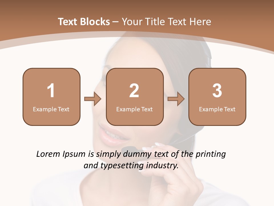 A Woman With A Headset Is Talking On The Phone PowerPoint Template
