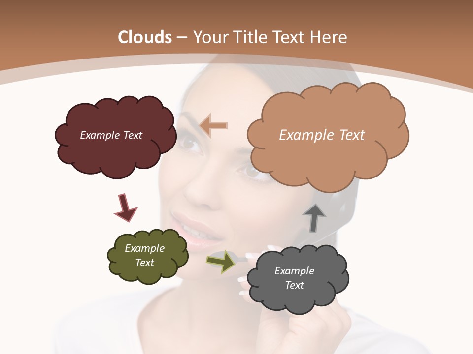 A Woman With A Headset Is Talking On The Phone PowerPoint Template