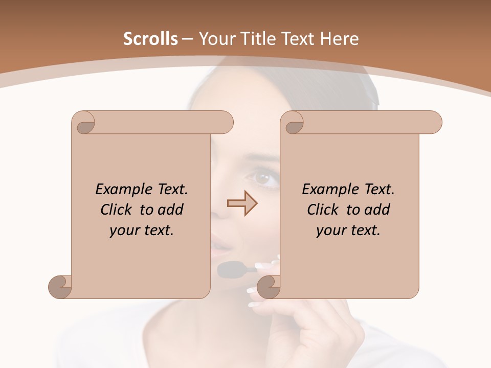 A Woman With A Headset Is Talking On The Phone PowerPoint Template
