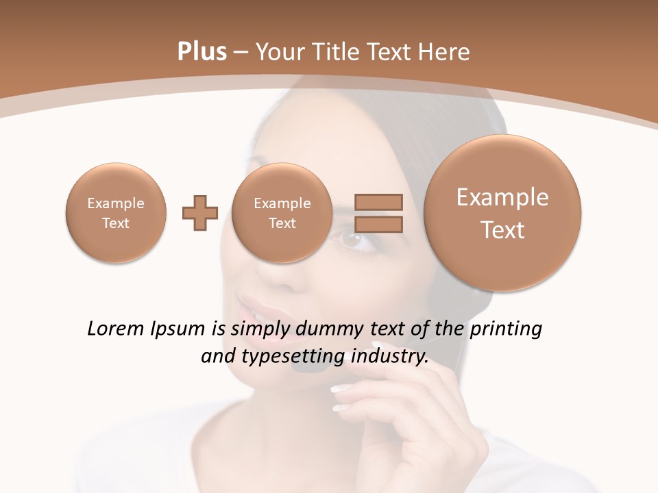 A Woman With A Headset Is Talking On The Phone PowerPoint Template