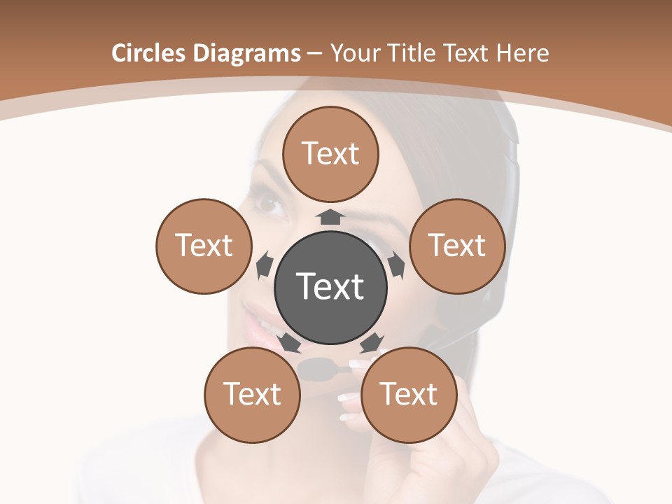 A Woman With A Headset Is Talking On The Phone PowerPoint Template