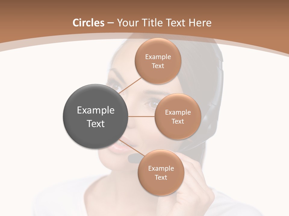 A Woman With A Headset Is Talking On The Phone PowerPoint Template