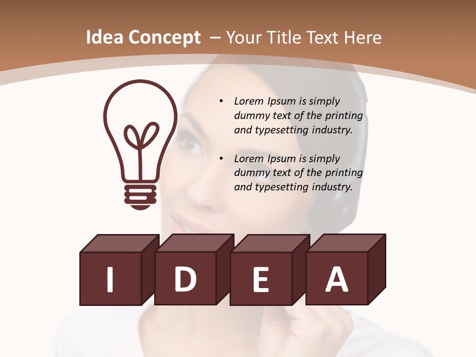 A Woman With A Headset Is Talking On The Phone PowerPoint Template