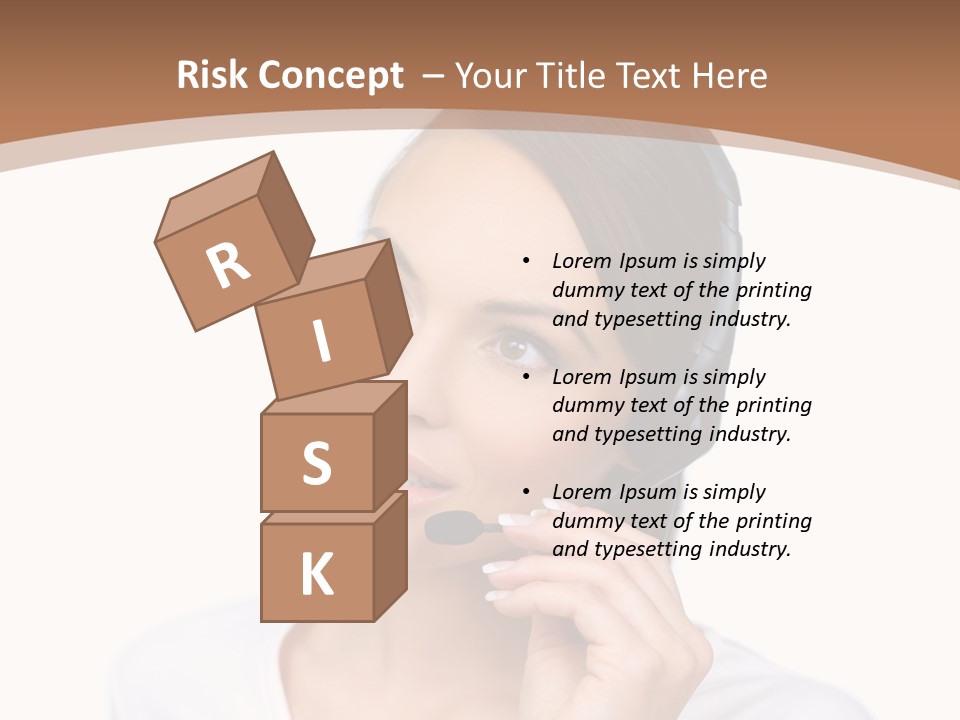 A Woman With A Headset Is Talking On The Phone PowerPoint Template