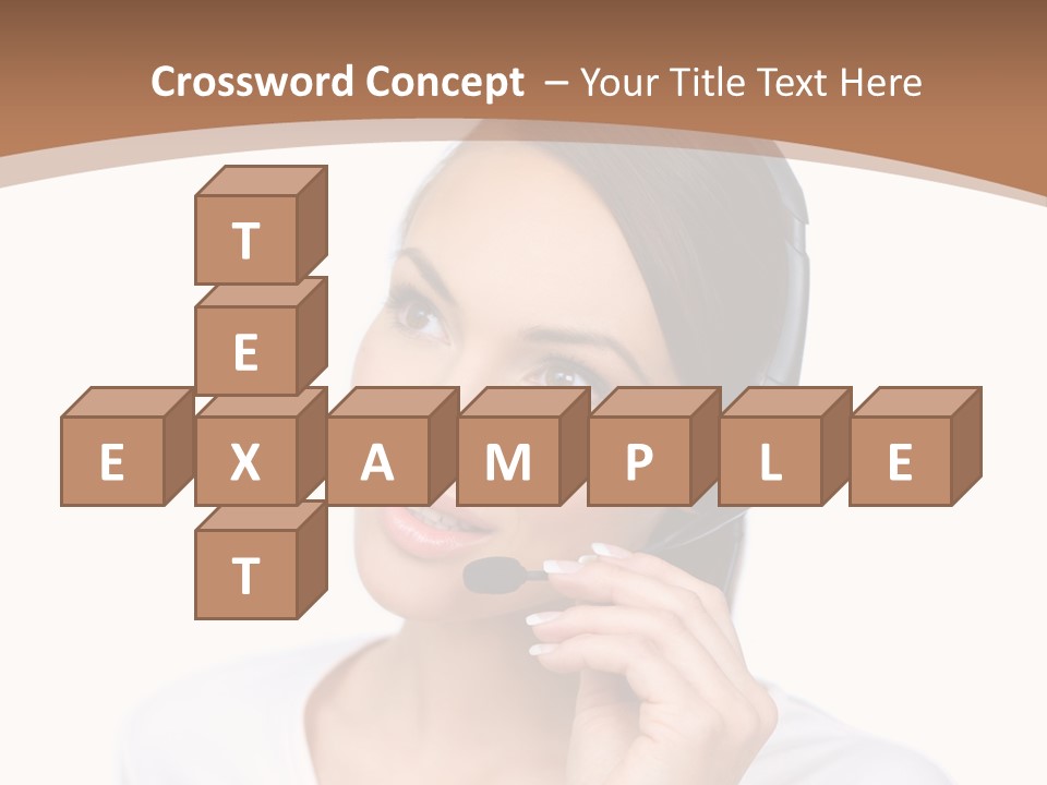 A Woman With A Headset Is Talking On The Phone PowerPoint Template