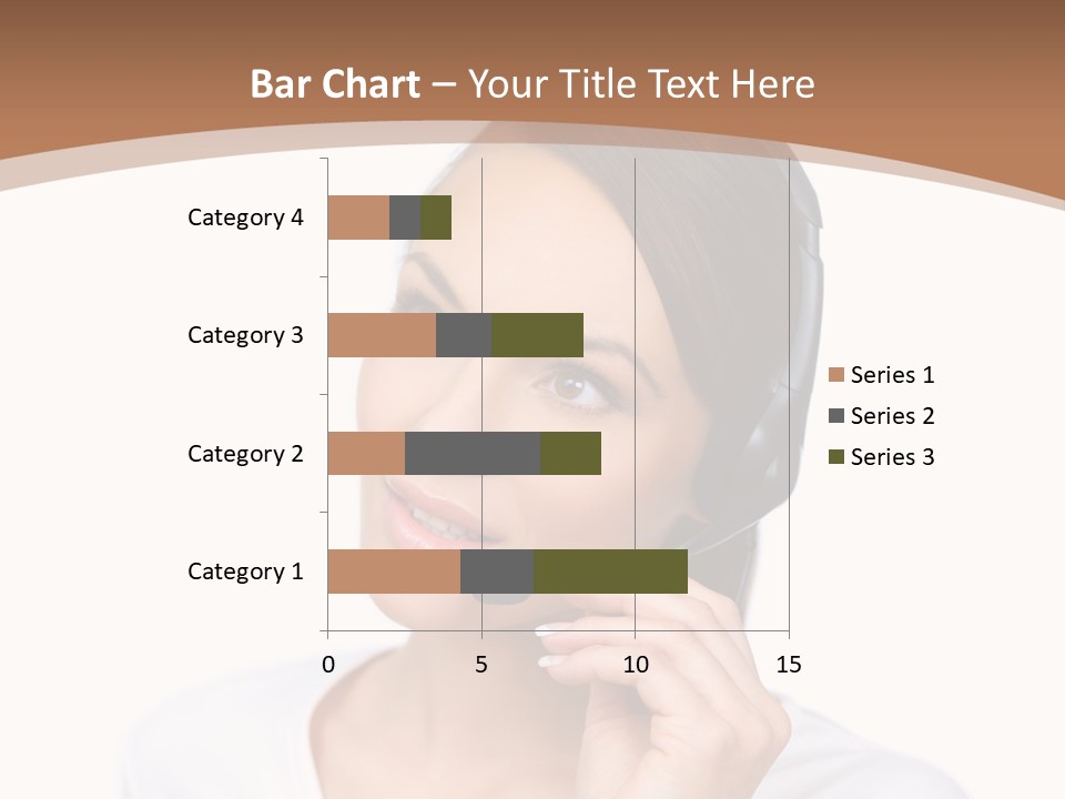 A Woman With A Headset Is Talking On The Phone PowerPoint Template