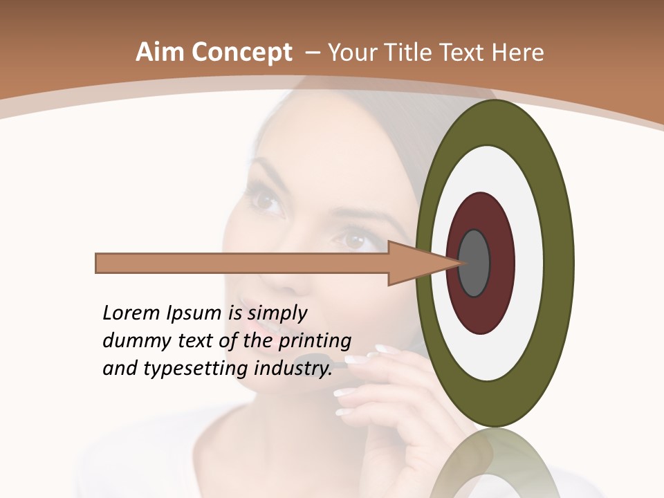 A Woman With A Headset Is Talking On The Phone PowerPoint Template