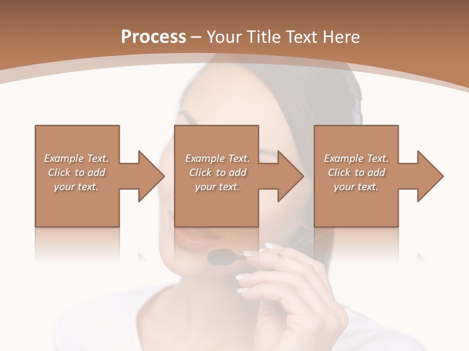 A Woman With A Headset Is Talking On The Phone PowerPoint Template
