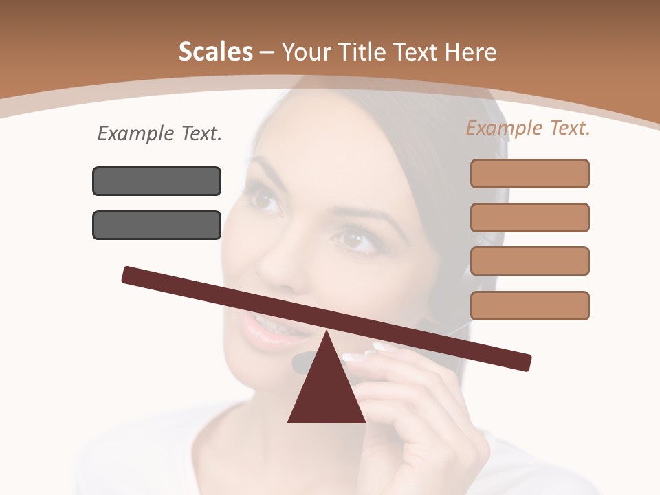 A Woman With A Headset Is Talking On The Phone PowerPoint Template